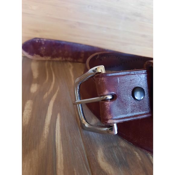 Mens Leather Tooled Scorpion Belt Well Worn Scuffed Size 42 - Picture 5 of 6